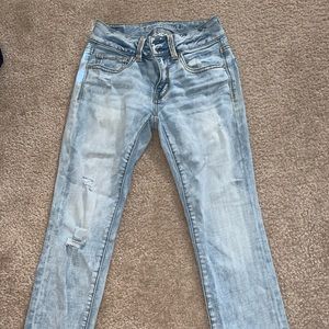 American Eagle light wash crop jeans